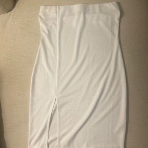 Asos strapless white slit dress US 4